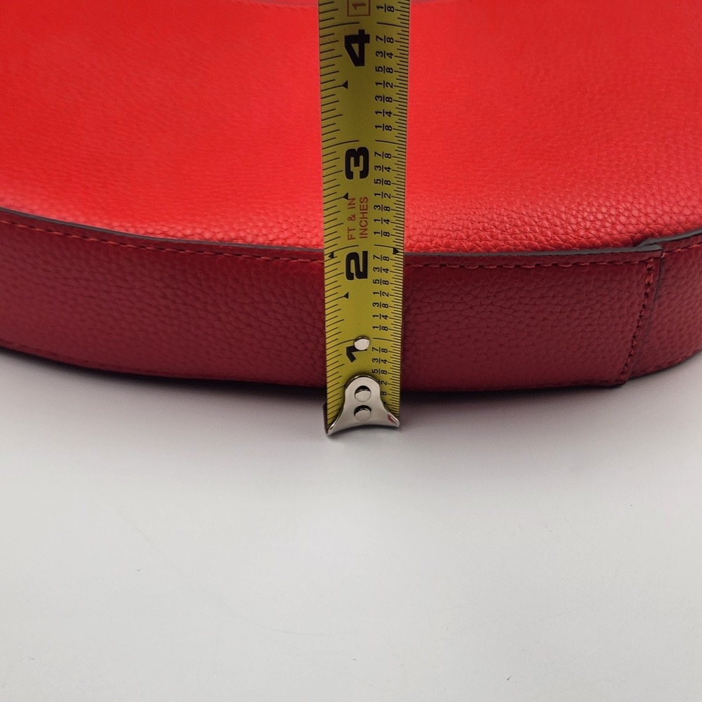 Nanette Lepore Small Red Crescent Hobo Shoulder Bag‎ Faux Leather Purse - Picture 12 of 12